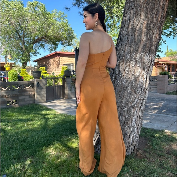 Caramel One Shoulder Jumpsuit NWT - Picture 4 of 11